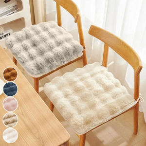 Warm Rabbit Plush Plush Chair Seat Non Slip Square Chair Seat Pads Thickened Winter Chair Pads Office