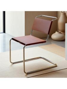 YYBAIO | Vintage Style Saddle Leather Dining Chair