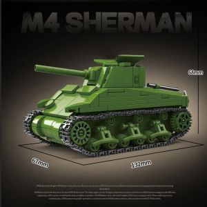 M4 Sherman 75 Medium Tank Mid Range Tank Model Heavy Tank Building Blocks Toys DIY Assembly Toys Xmas Gift