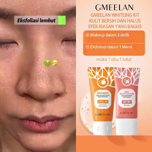 GMEELAN Orange Exfoliating Gel 50g Face Blackhead Cleaner+Whitening Brightening Lazy Cream30g Day Cream+24K Natural Skin Care Essential 0il Soap 100g