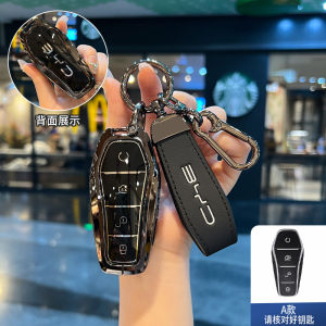 Zinc Alloy Smart Car Key Fob Shell Case Cover Buttons Protector Keychain For New BYD Dolphin Shark eMAX Seal Sealgull Sealion 5 06 6 7 Atto 3 Han Tang M6 E6 E2 E3 D1 T3 DM-i