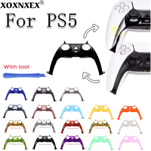 For PS5 V1 V2 V3 Gamepad Handle Shell Cover Clear Matte/Electroplate Controller Joystick Handle Decoration Strip With Pry Bar