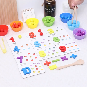 DREAMToy Bead Wood Assortment Mainan - Montessori Sensory Color Assortment Mainan Anak-Anak