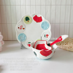 Bát Tráng Men Vẽ Tay Bằng Gốm Sứ Phong Cách Nông Trại Bát Đựng Trái Cây Bát Đựng Cơm Bát Tròn Đường Kính 127cm Bát Tráng Men