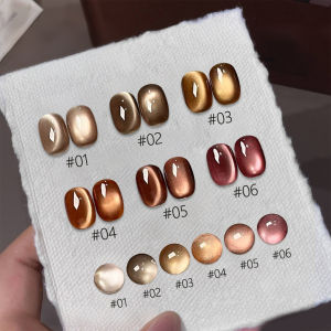 Sơn Móng Tay Dạng Gel Mắt Mèo Màu Vàng Cam Nâu Trắng 10ML 1 Cái Kèm Nam Châm Ánh Trăng Dành Cho Móng Chân