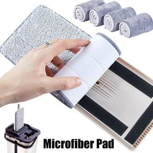 2pcs Flat Mop Head Cloths Replacement Rags Microfiber Washable Floor Cleaning Cloth Pads Household Dustproof Mop Head Cleaning Pads