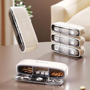 Portable One-Day Pill Box3Compartment Pill Storage Box Travel Pill Box Vitamin Medicine Supplement Box Small Pocket Medicine Box