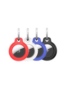 DUX Secure Holder for AirTag with Keyring PC Keychain Smart Tracker Device 4 Pack