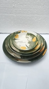 (mua 10c tặng 1c cùng loại) dĩa sứ tròn hoa tulip dĩa sứ trắng kích thước 22.5cm dĩa bóng đẹp hoa tulip sang trọng