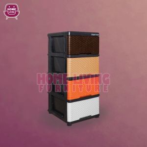 LEMARI PAKAIAN PLASTIK LACI PAKAIAN LACI TABITHA LEMARI PAKAIAN MOTIF ROTAN LACI ROTAN LEMARI ROTAN FR-ROTAN