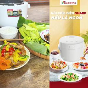 Nồi cơm điện tử Sharp 1.1 lít KS-COM110DV - Hàng chính hãng - Lòng nồi nhôm phủ chống dính chống dính cháy an toàn