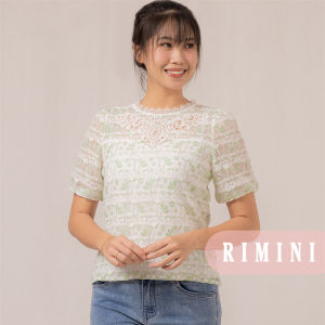 RIMINI - Atasan Wanita Bluss Kondangan Brukat Premium Lengan Pendek S-XL - Mialie Top 857255