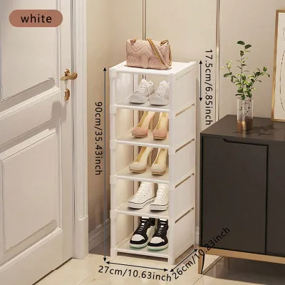 Shoe rack Small shoe cabinet widened against the wall door shoe rack small narrow household storage rental multi-storey