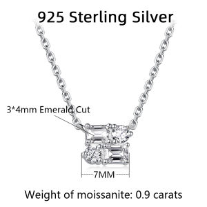 APIR Sparkling Moissanite Necklace 925 Sterling Silver for Women Birthday Anniversary Jewelry Gifts VVS1 Lab Diamond Necklaces