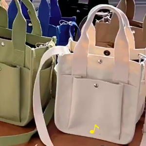 Japan Original Canvas Bag Messenger Simple Handbag Lunch Large Capacity Student Box 原创日系有型立体托特帆布手拎斜挎包简约百搭单肩手提便当餐盒包