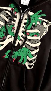 SAKTY Sweater hoodie distro zipper ritsleting heart bone series pria dan wanita terbaru viral bahan katun tebal gratis ongkir