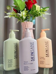 Skinsane satu paket body serum 250ml scrub perontok daki 250grm sabun 80g