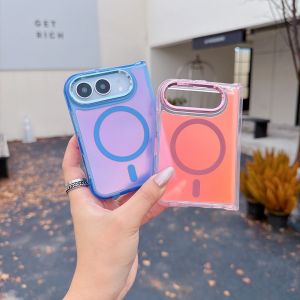 Magnetic for iPhone Duo Case Compatible with Magsafe Laser color change Military-Grade Protection Shockproof Slim Magnetic Phone Case