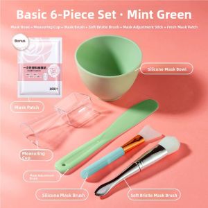 Nelya Silicone Mask Bowl And Brush with Spoon Professional Beauty Salon Facial Mud Mask Mixing Tools Kit Beauty Makeup Tools