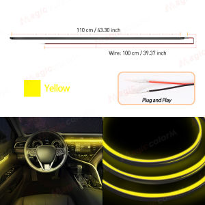 Vgetting Ambient Light 110CM LED Acrylic Strip For Auto DIY Cuttable Flexible Decorative Lamp Hidden Car Interior White Red Blue