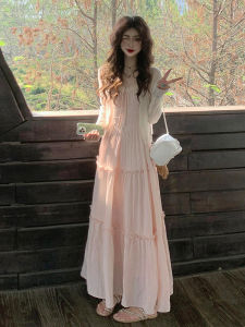 ZHENMANZI | Lace Splicing French Style Strap Dress