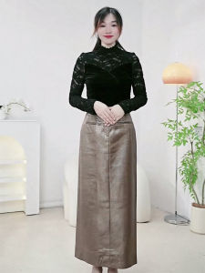 Autumn Long Womens Skirt Commute Style Patchwork mid Waist Standard Fit Long Skirts for Ladies Office Wear Other/Other