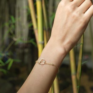 Mikana Love & Lace Miyaki Gold Plated Slider Bracelet for Women infinite heart eternity gift for her