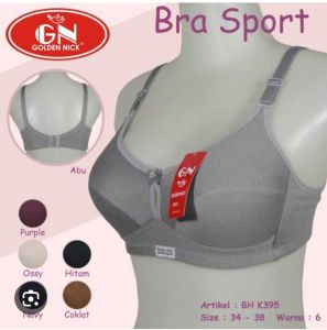 GROSIR 1 Lusin Isi 12 BH GN Bh Sport bra golden Nick bra Sport katun tanpa kawat dan Busa nyaman dipakai