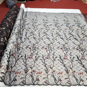 Bahan kebaya tile garden motif terbaru ful payet / tile garden motif akar ful border ( harga 050m )cod