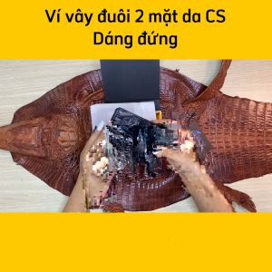 [FREE SHIP] Ví da cá sấu 2 mặt dáng đứng bao sang chảnh. Lưng cá con siêu đẹp