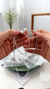 Vòng Tay Bạc Nữ S925 Mix Hạt Ngọc Trai Thật Nuôi Nước Ngọt Lắc Tay Ngọc Trai Nữ 1 Hạt Gắn Charm Bạc Độc Đáo - Bảo Ngọc Jewelry