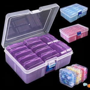 The 14-piece modular transparent storage box set crafted from high-transparency plastic material serves as a dedicated storage