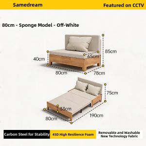 SAMEDREAM | Foldable Extensible Sofa Bed Double