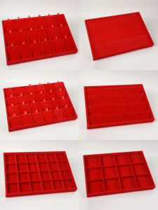 Red Velvet Jewelry Display Tray Gold Jewelry Counter Display Plate Ring Dragon Phoenix Bracelet Tray Fashion Accessory Holder