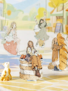 Large Size PET Stickers Doudous World Characters Scrapbooking Scene Decoration Adhesive Labels Basic Materials