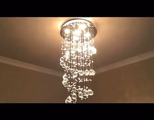 Phube Lighting Modern Spiral Chandelier K9 Crystal Large LED Lighting Fixture for Staircase Hotel Hall Villa Living Room | Showcase Bedroom Ceiling Lamp