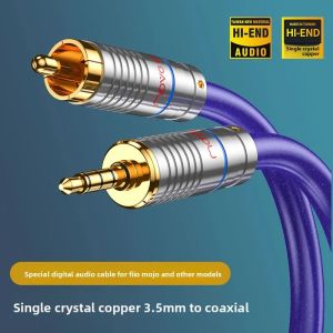 N500 single crystal copper 3.5mm to RCA lotus digital 75 ohm Mojo coaxial line suitable for Abasuo FiiO VD3