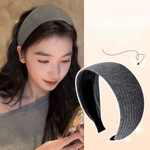 Wide Knitted Stripe Hairband Yi Meng Ling Retro Style Hair Accessories Hairband Prevents Sliding Covers Parting Line for Hairdressing