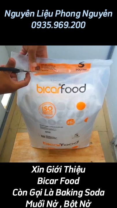 Baking Soda thực phẩm - Bicar Food Grade - Bột Nở hãng SolVay Ý, ứng dụng trong làm đẹp, làm bánh , phụ gia thực phẩm