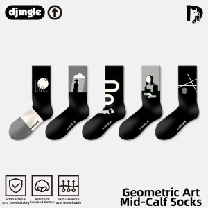 djungle | Geometric Art Creative Personalized Multicolor Illustrated Long Socks