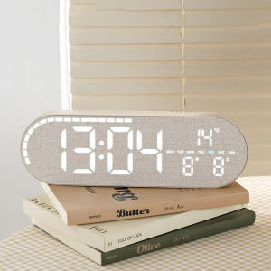 USB Powered Digital Wall Clock TEMP Week Date Display Dual Alarm 4 Levels Brightness Timer Snooze Table Clock 12/24H LED Clock