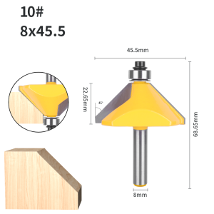 6.35MM 8MM Shank 11.25° 15° 22.5° 30° 45° Chamfer Router Bit 4Pcs/Set 5Pcs/Set Woodworking Milling Cutter for Wood Face Mill