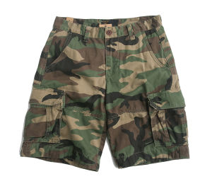 กางเกงขาสั้นลายพรางคอตตอนแท้สไตล์อเมริกันสำหรับผู้ชาย กางเกงขายาวทรงหลวม 5 กระเป๋า กางเกงขายาวทรงลำลอง