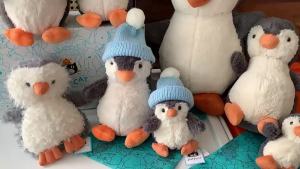 Uk Jellycat Blue Hat Penguin Plush Toy Doll for Girls Accompany Doll Christmas Gift