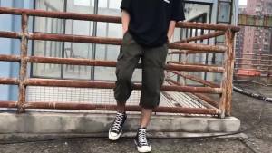 35Naimo Mens 3/4 Long Shorts Elastic Waist Cargo Combat Three Quarter Pants