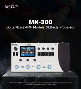 M-VAVE MK-300 mk300 đa chức năng Guitar/Bass Effector bàn đạp | 300S Looper + 128 trống Midi DAW | Ann thần kinh mô hình 120amp/360fx