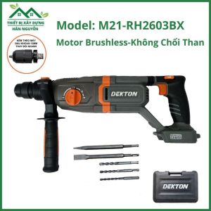 Thân máy khoan bê tông pin Dekton M21-RH2603BX 21V không chổi than 3 chức năng đầu gài SDS Plus