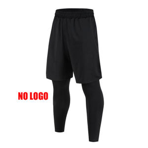 Autumn Men 2 in 1 Running Pants Training Basketball Legging Fitness Sweatpant Elasticity Jogging Trousers