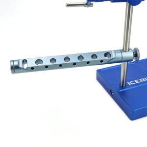ICERIO 1PC CNC Nhôm Dụng Cụ Buộc Mồi Câu Cá Nhẹ 18.5Cm Nhiều Lỗ Gắn Giá Đỡ Đa Năng Hộp Đựng Dụng Cụ Buộc Mồi Câu Cá