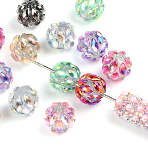 4pcs Assorted Varieties Sparkling Rhinestone Beads Acrylic Beads For Pen Jewelry Keychain Crafting DIY Bead Assortments